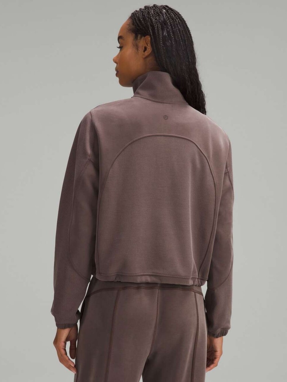Lululemon Brushed Softstreme Ribbed Half Zip in Espresso, size 6. - Picture 4 of 13